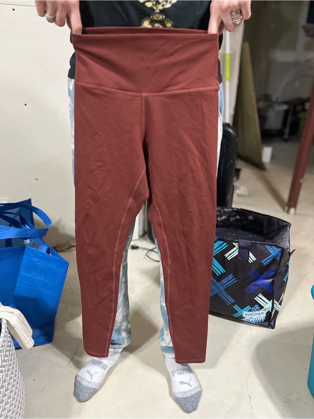 Quince Burgundy High-Waist Leggings